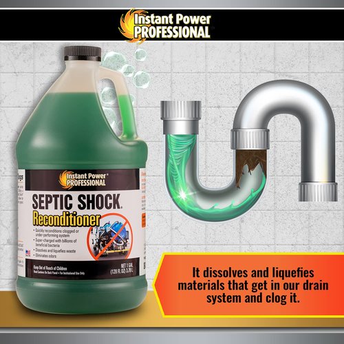 Instant Power Professional Septic Shock, Septic Tank System Treatment, 8818, 128 Fl. Oz. (4 Pack)