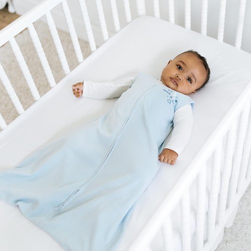 HALO SleepSack | 100% Cotton Wearable Blanket for Swaddling | TOG 0.5 | Baby Blue, Medium (6-12 Months)