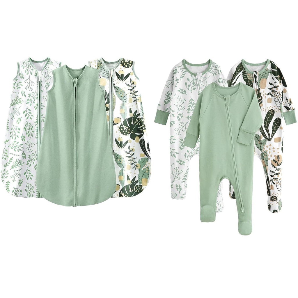 Yoofoss 100% Organic Baby Sleep Sack 0-6 Months & Baby Clothes Set 0-3 Months | Soft & Safe