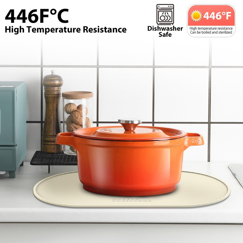 Silicone Placemats, Food Grade Non Slip Waterproof, Dining, Stain Resistant, Countertop Protector Kitchen Counter Mat with High Edge, Heat Resistant, Baking Mat Dishwasher Safe (15.6"x10.4"-2Pack)
