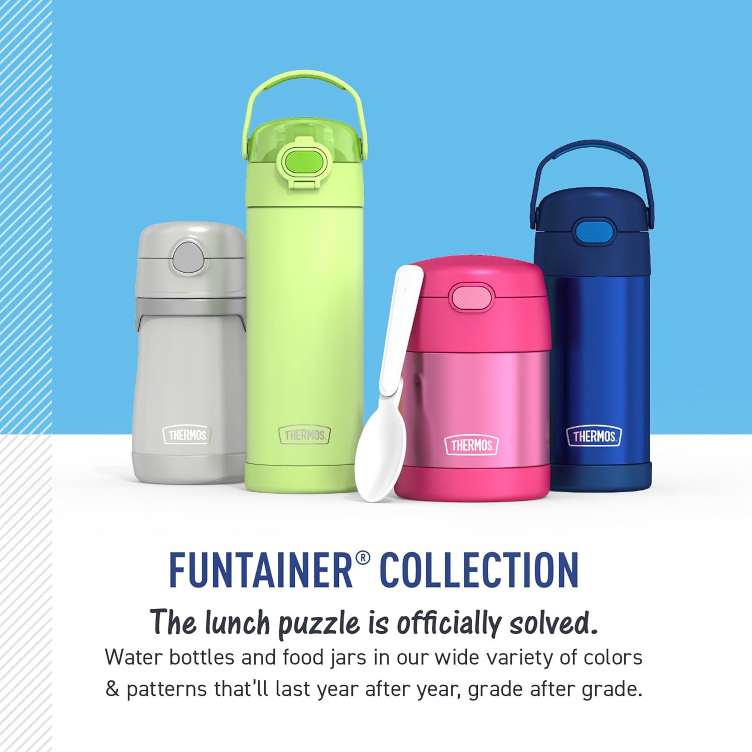 THERMOS FUNTAINER Water Bottle - 12 Ounce Kids Stainless Steel Insulated Bottle | Paw Patrol Blue