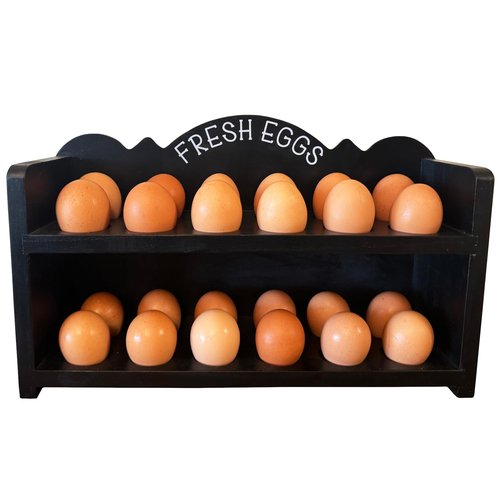 Wild AF Black Premium Pine Wooden Egg Holder 2-Tier Durable 24-Egg Storage Solution Ideal for Modern and Rustic Kitchen Fresh Eggs
