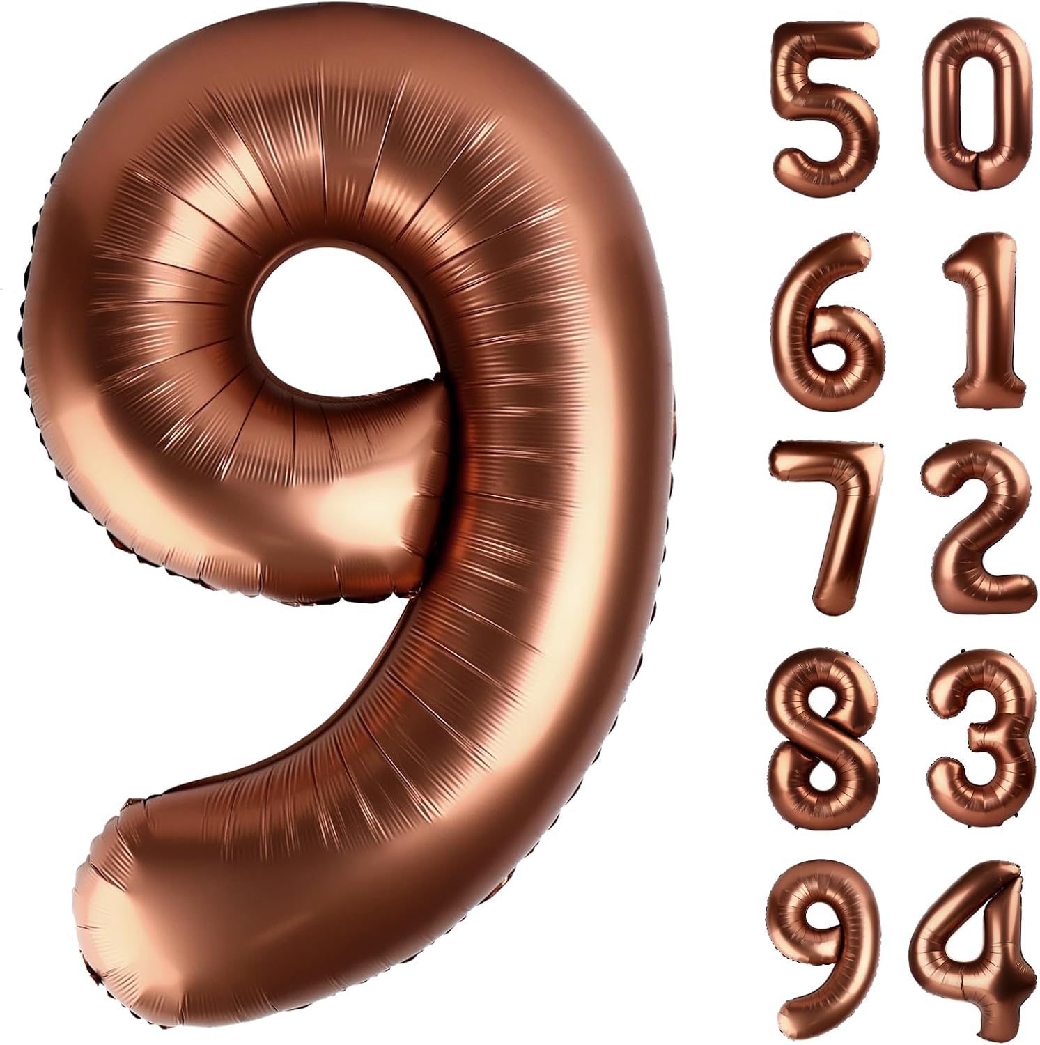 Regine Switzerland 40-Inch Dark Brown Number 9 Balloon - Giant Chocolate Birthday Decoration for Boys & Girls