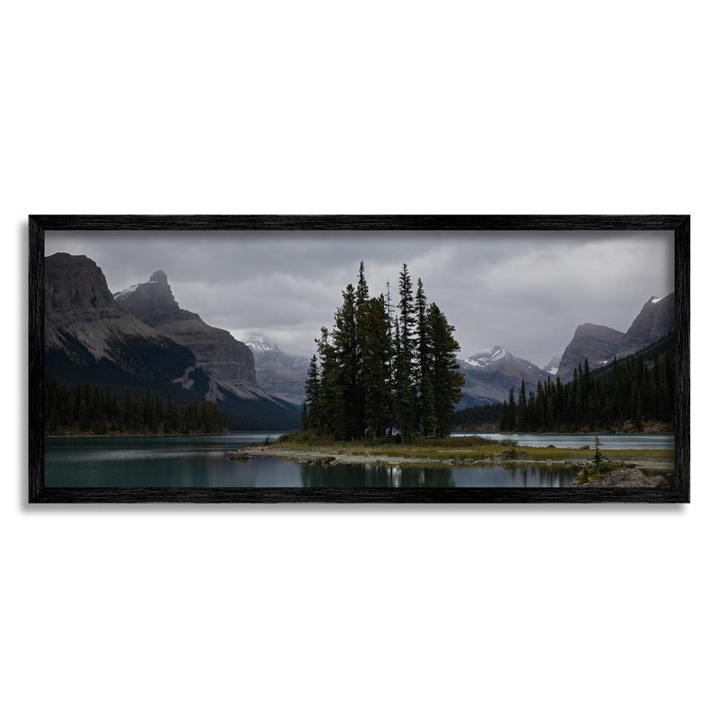 Stupell Industries Fir Tree Forest Lake Landscape Moody Weather Photography
