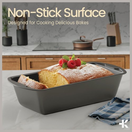 BAKKENMASTER Swiss Loaf Pan Set - 4-Piece Deluxe Nonstick Carbon Steel Bakeware for Perfect Bread & Cakes | Dishwasher Safe