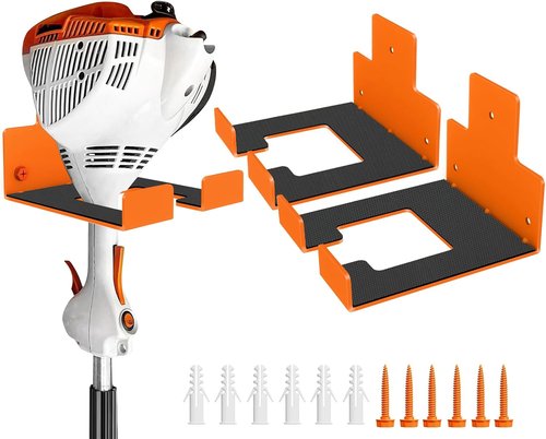 Heavy Duty Garage Organizer - Weed Eater Hanger & Trimmer Rack | Wall-Mounted Tool Holder, 2 Pack