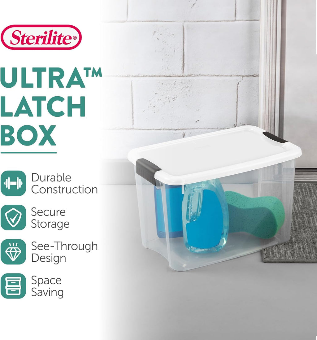 Sterilite Ultra Latching Storage Boxes - 4-Pack 70 Quart & 6-Pack 30 Quart Clear Plastic Bins