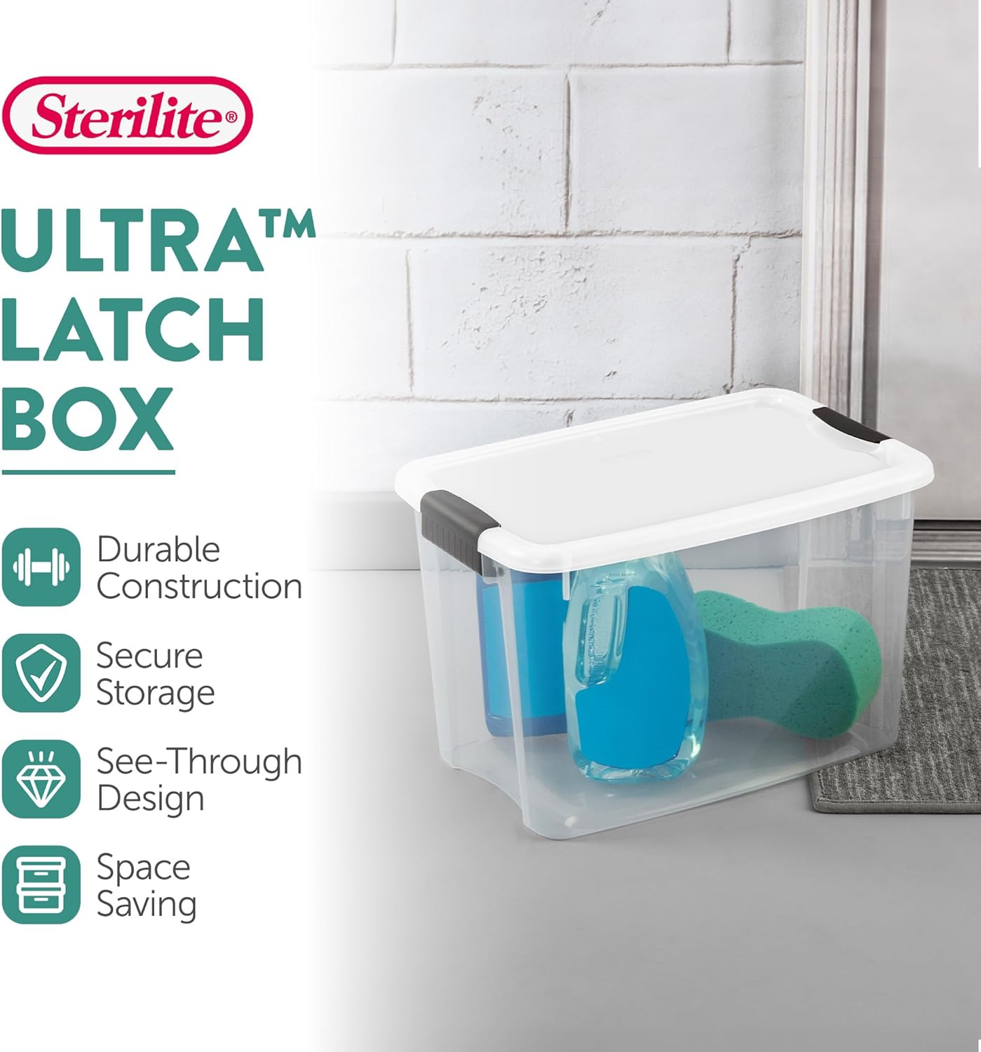 Sterilite Ultra Latching Storage Boxes - 4-Pack 70 Quart & 6-Pack 30 Quart Clear Plastic Bins