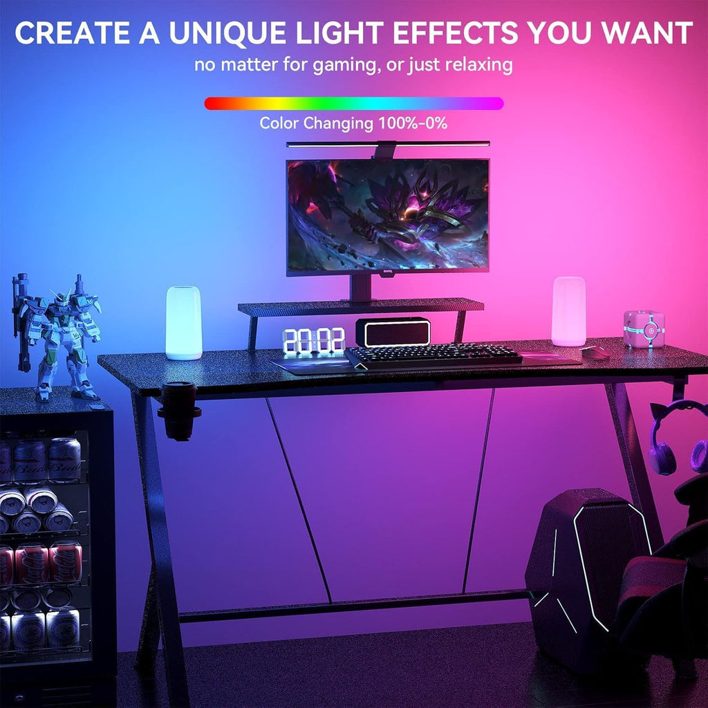 ROOTRO Touch Bedside Table Lamp - Sleek 3-Way Dimmable LED with RGB Mode | Multi-Color Nightstand Light