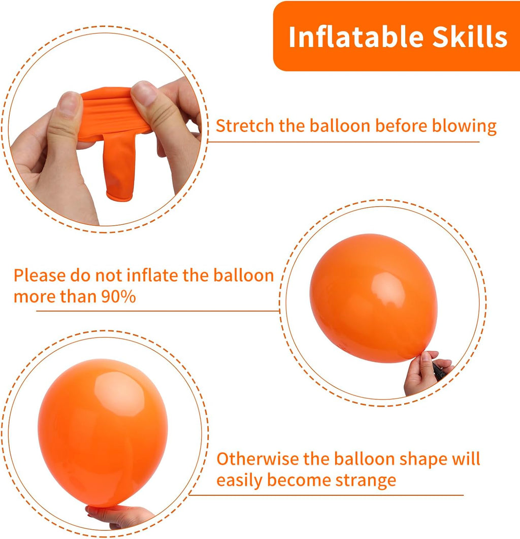 RUBFAC Orange Balloon Arch Kit - 129pcs in Various Sizes for Halloween & Thanksgiving Celebrations