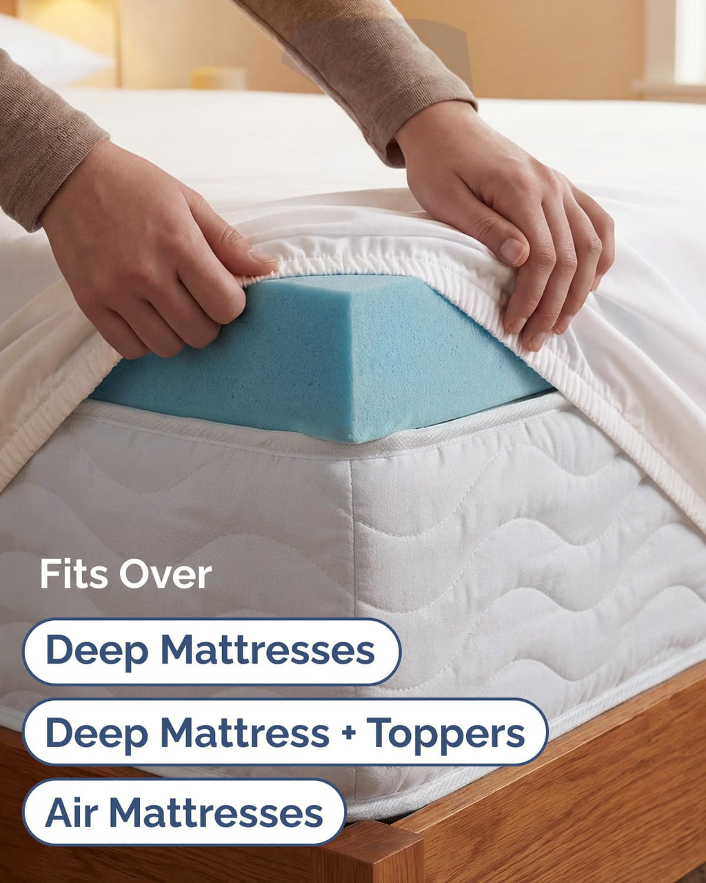 Skiennix Extra Deep Twin XL Sheet Set - 4 Piece Breathable Cooling Bedding - Soft, Wrinkle-Free Antique White