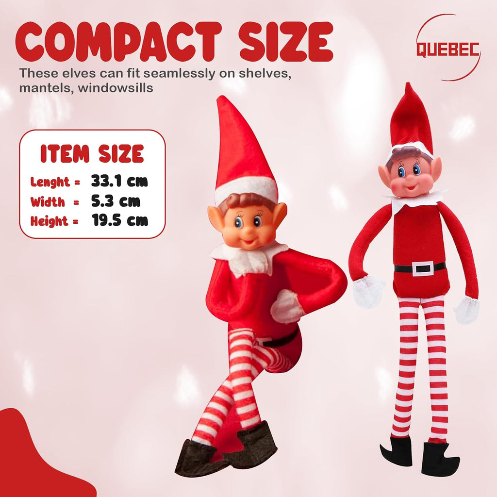 Quebec Christmas Mischief Makers - Naughty Santa's Little Helper Elf Toy with Soft Body & Vinyl Face | Perfect for Family Fun