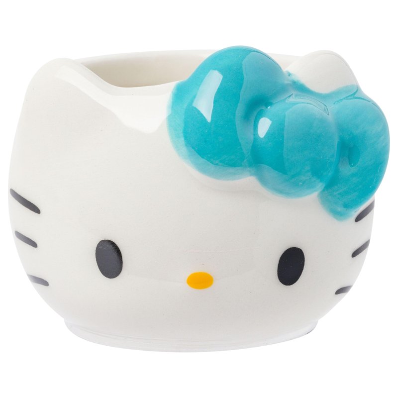 Silver Buffalo Sanrio Hello Kitty Different Color Bows 4 Pack Ceramic 3D Sculpted Mini Cup Set, Perfect as a Sugar, Cream, or Milk Set, 3.5 Ounces