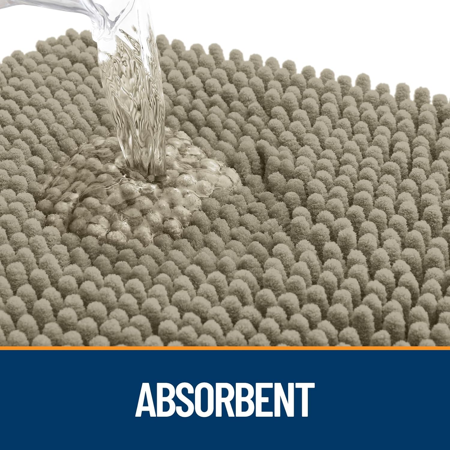 OLANLY Dog Door Mat - Absorbent Non-Slip Chenille Mud Mat for Muddy Paws | 59x20 Warm Taupe