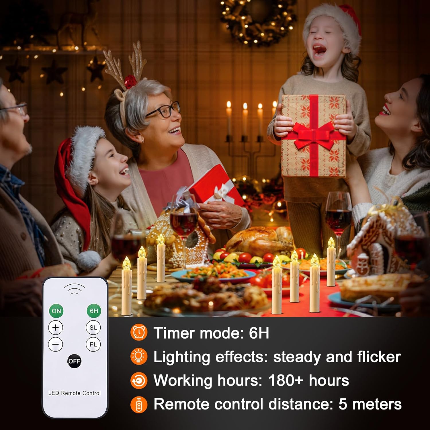RaceGT Flameless Candles - 20Pcs Remote-Controlled LED Lights with Timer | Warm White Tapered Design for Holiday Decor