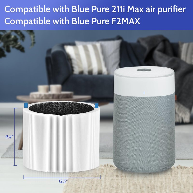 XBGG 2 Pack 211i Max Replacement Filter Compatible with Blue Pure 211i Max Air Purifier, H13 211iMax Replacement Filter, Compared Part F2MAX