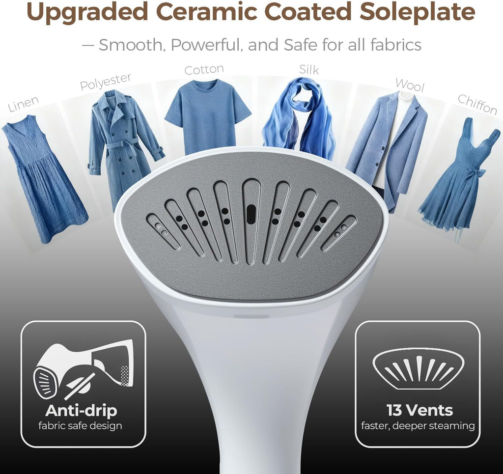 Skiennix Steamer for Clothes - 20S Fast Heat-Up, 1500W Power, 3 Steam Settings, Portable Design