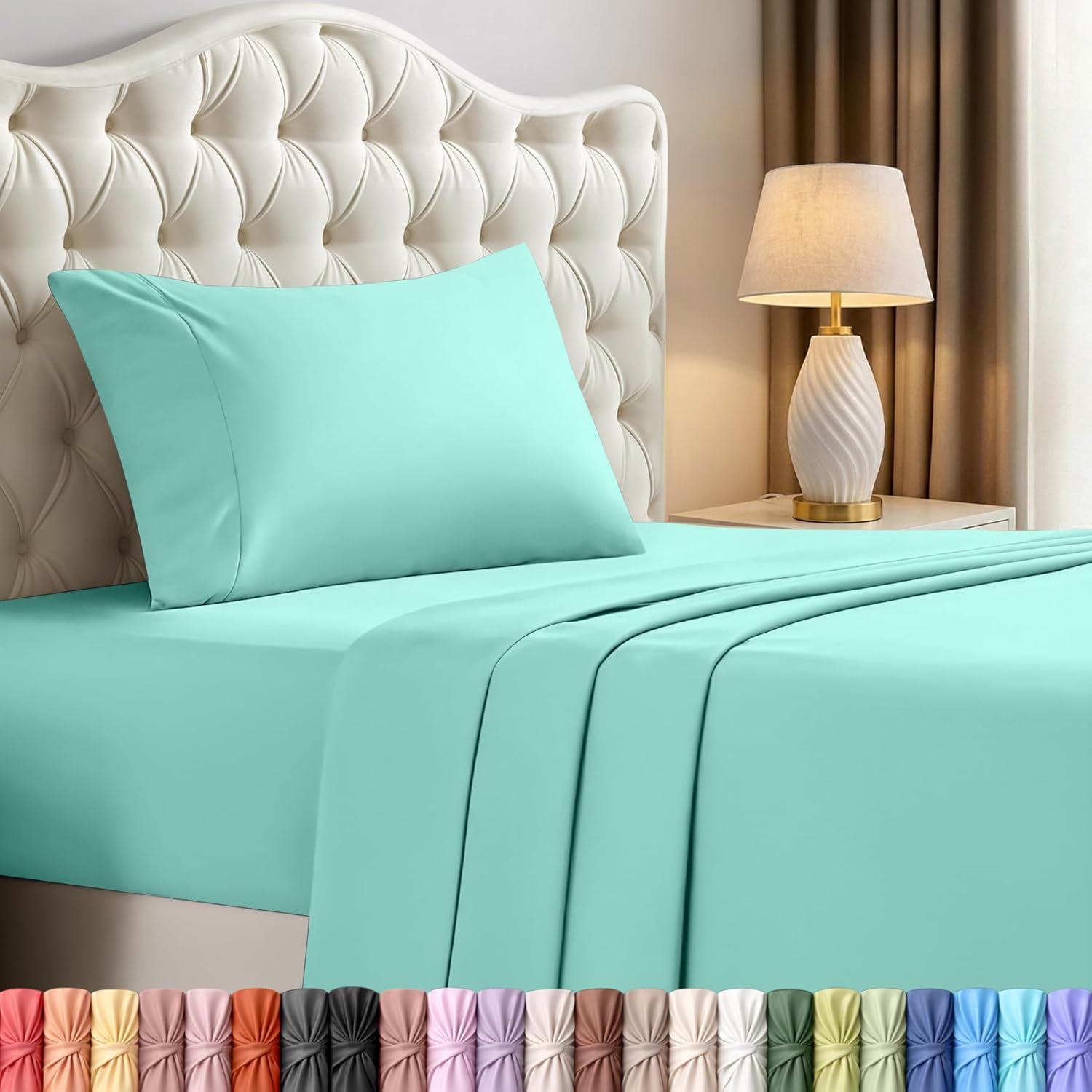 Utopia Bedding Twin XL Sheet Set - Soft & Breathable Microfiber | 3-Piece Set in Spa Blue