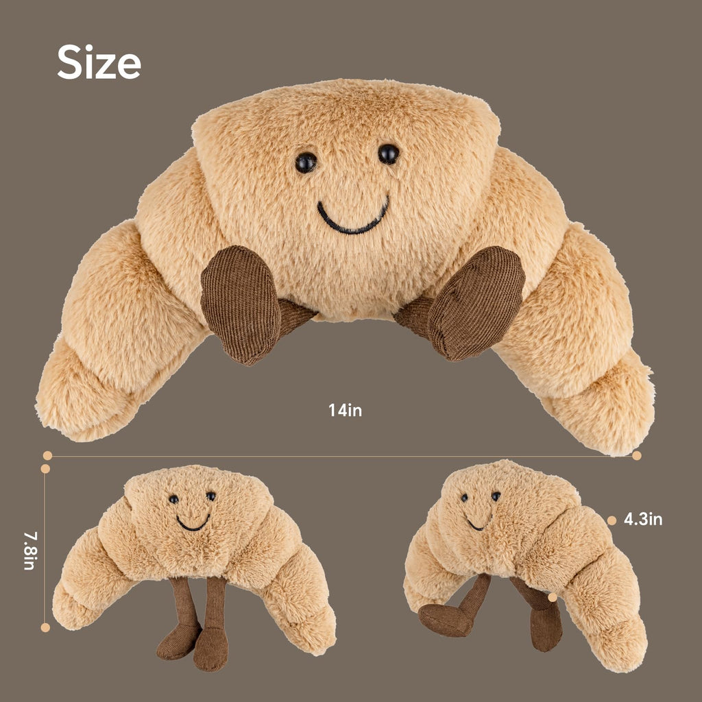 AVTHKWG 14.2" Croissant Plush Toy - Soft Stuffed Croissant Gift, Cute Food Stuffed Animals Pillow for Kids & Adults