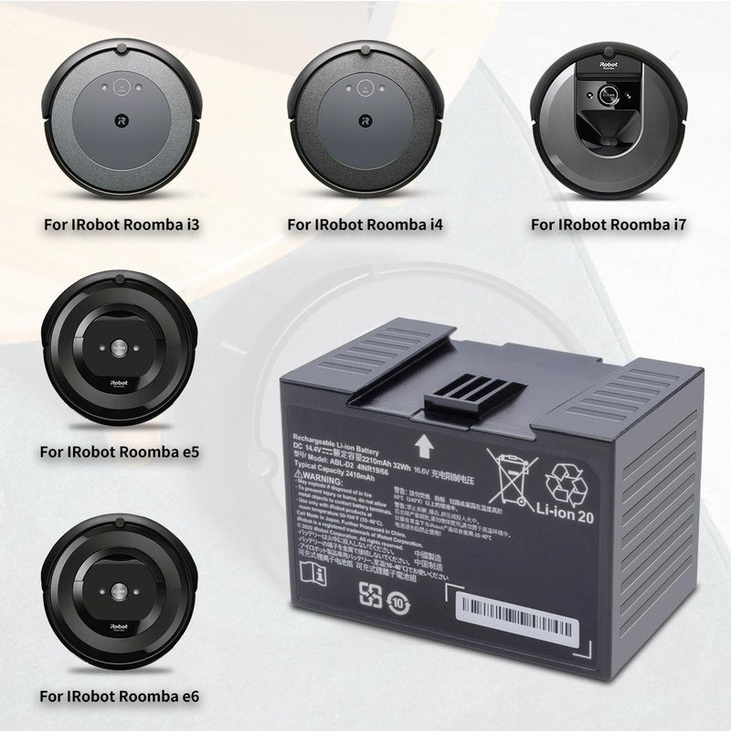 ABL-D2 Battery Compatible for iRobot Roomba j7 i4 i8, j7 j7+ j7550 i4 i4+ i4150 i6 i8 i8+ i8550, Combo j5 i5 j7+ j8 j9 j9+, Roomba e5 e6 e5150 e5152 e6198 ABL-D2A ABL-D1 Vacuum Cleaner 32Wh/2210mAH