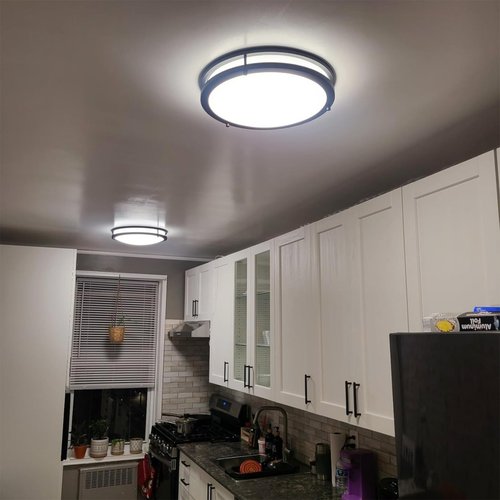 Kalium LED Ceiling Light with Remote 2 Pack 10 Inch Flush Mount Ceiling Light Fixture,18W 3000K-6000K Adjustable Color Temperature,Dimmable Lighting Fixtures for Kitchen Bedroom Hardwired Installation