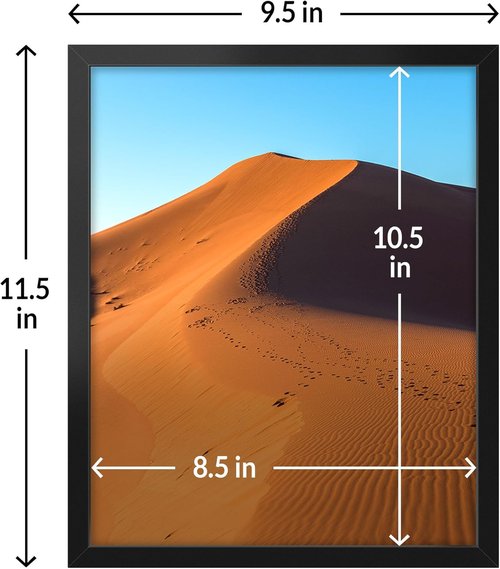 LaVie Home 9x11 Picture Frame - Classic Black Wall Display Frame with HD Plexiglas | Vertical & Horizontal Use