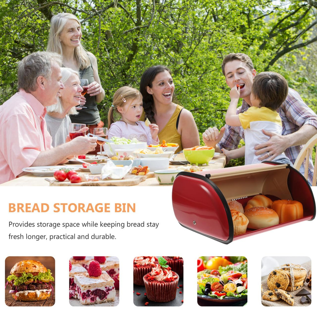 Kichvoe Bread Box for Kitchen Countertop 13.38X9.05X5.9 Inch Large Capacity Bread Storage Bin Food Organizer for Home Bakery Coffee Shop