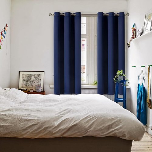 BGment Blackout Curtains - Navy Blue Thermal Insulated Drapes for Kids' Room | Set of 2 Panels, 42 x 63 Inch