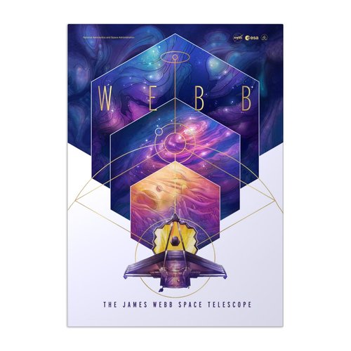 Displate Official NASA Metal Poster Magnetic Mounting Included Licensed Artwork Modern Wall Decor Telescopes Webb Poster 12.6x17.7 in