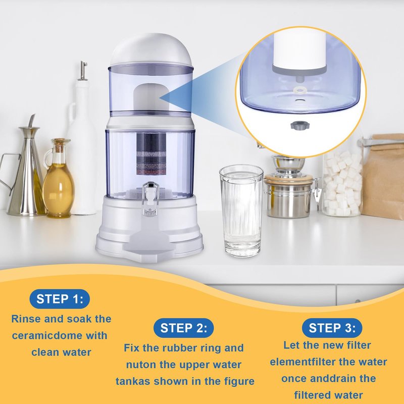 YKMGON 2Pack Replacement Ceramic Dome Water Filter 0.2 to 0.5 micron for Countertop Portable Water Purification System