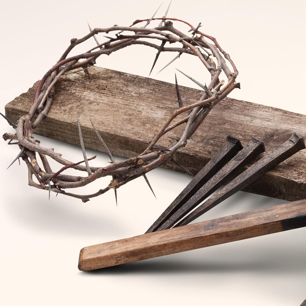 Skiennix Crown of Thorns - Christian Jesus Decor with Crucifixion Nails | 4 Pieces for Easter Celebrations