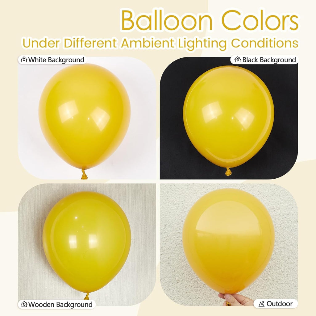 Mustard Yellow Balloons - 12-Inch Latex Party Balloons | 50-Pack for Thanksgiving & Baby Showers
