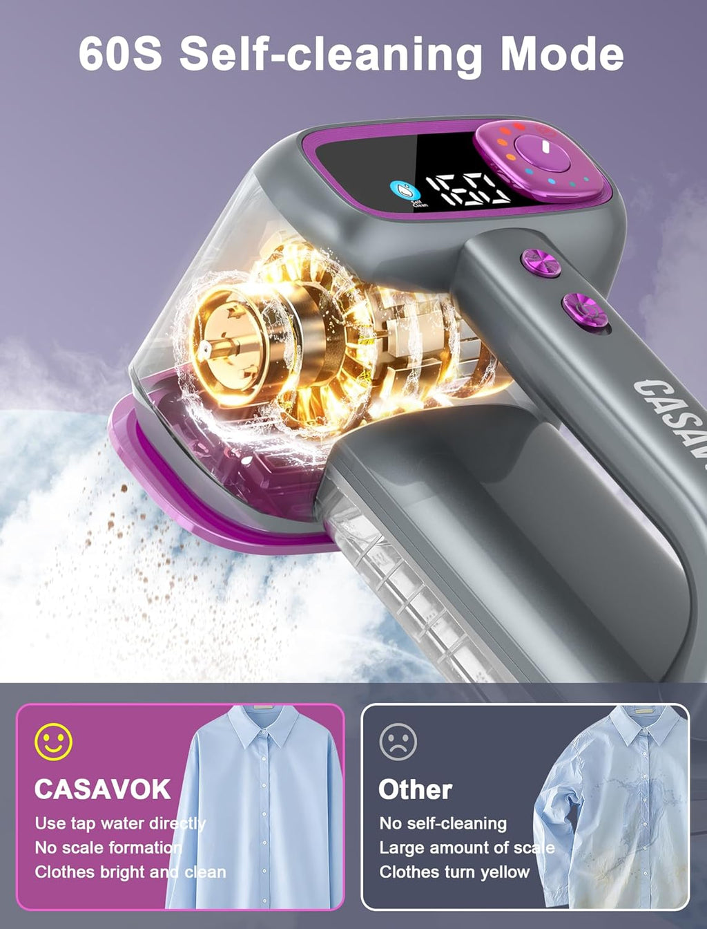 Skiennix Travel Steamer for Clothes - 2-in-1 Handheld Iron with 160ml Water Tank | 6 Steam Modes for Home & Office
