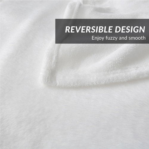 Bedsure GentleSoft Fleece Blanket - Plush, Cozy Twin Size White Blanket for Bed & Travel | 60x80 Inches