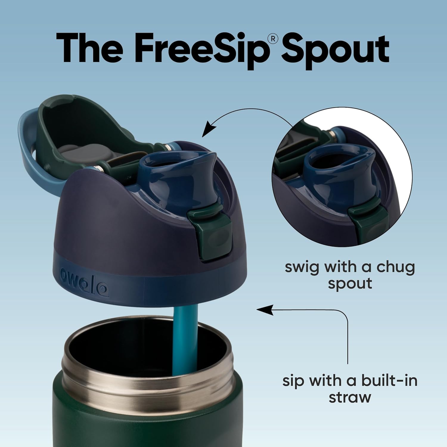 Owala FreeSip Insulated Stainless Steel Water Bottle - BPA-Free, 24 Oz, Perfect for Travel - Lost Signal Design