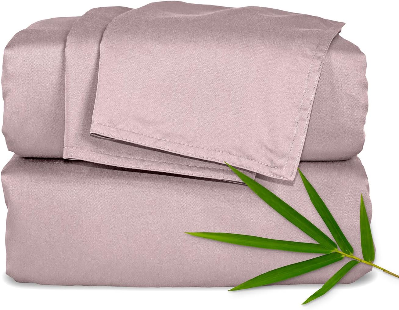 Pure Bamboo Twin XL Sheets - Luxuriously Soft & Cooling 100% Organic Viscose Bed Set | Dusty Pink
