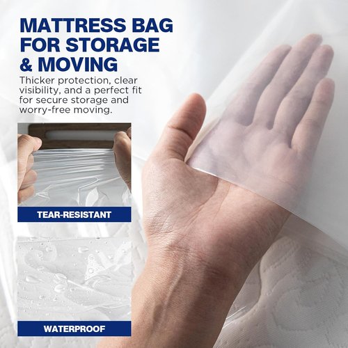 2 Pack Mattress Bags - Waterproof & Tear-Resistant Heavy Duty Covers for King/Queen Size | 107" x 78" x 14''