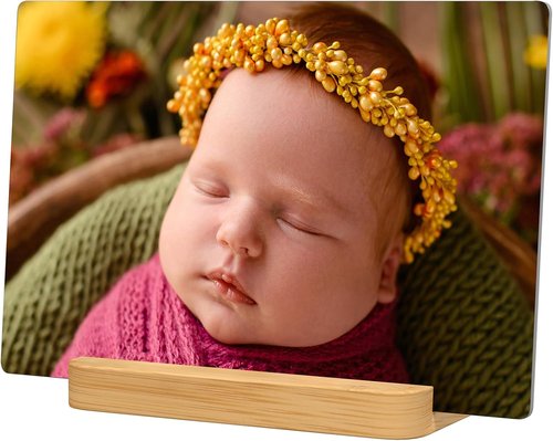 Custom Metal Photo Prints | Personalized Picture Gifts with Natural Bamboo Base - Ready to Hang Art