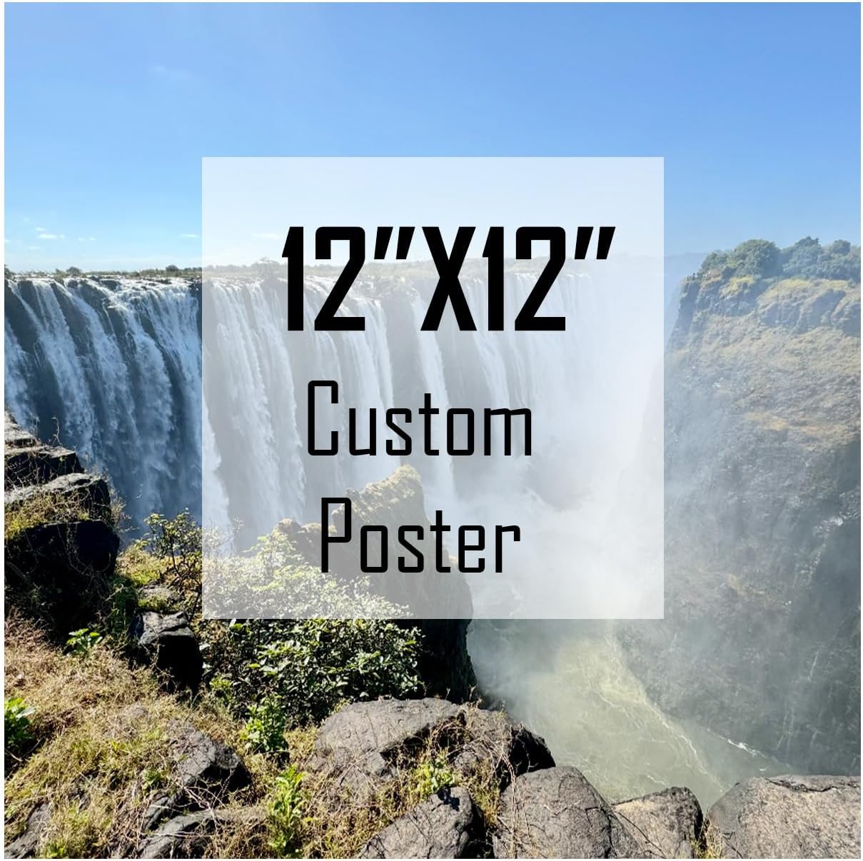 ZXDZSM Custom Canvas Poster - Personalized Photo Wall Art Print (12" x 12") - Upload Your Image