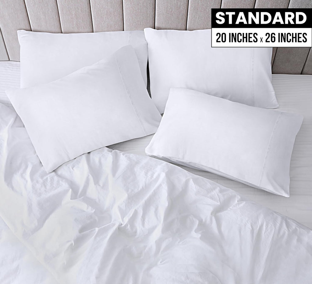 Utopia Bedding Standard Pillow Cases - 12 Pack - Soft Brushed Microfiber - 20 X 26 Inches | Fade Resistant, White