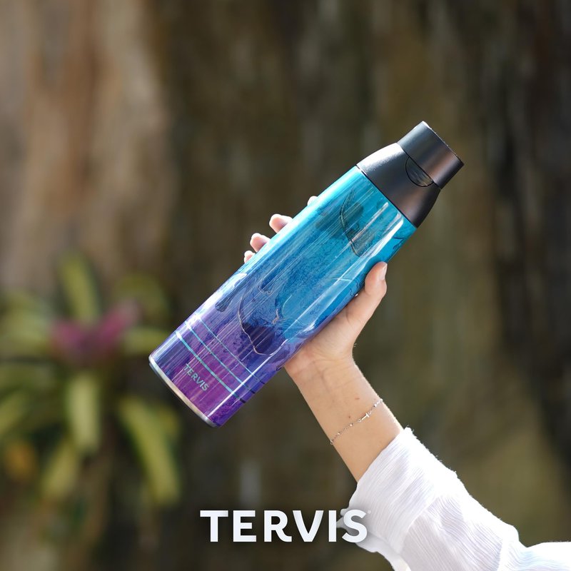 Tervis Venture Water Bottle Kelly Ventura - Summer Garden Made in USA Double Walled Insulated Tumbler Travel Cup Keeps Drinks Cold & Hot, 36oz, Stainless Steel