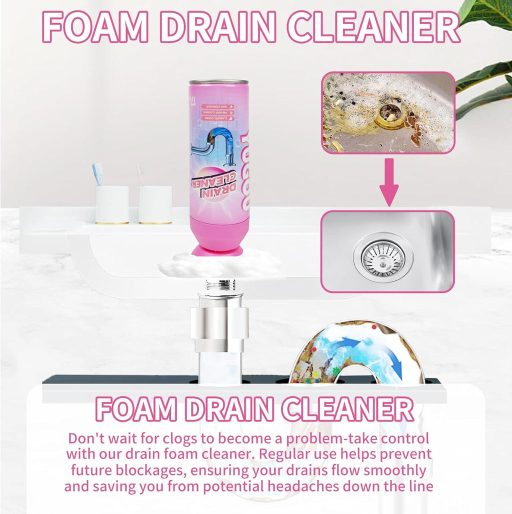 Yugou Foaming Drain Cleaner - Powerful Sink Deodorizer & Clog Remover | 2-Pack for Kitchen & Shower