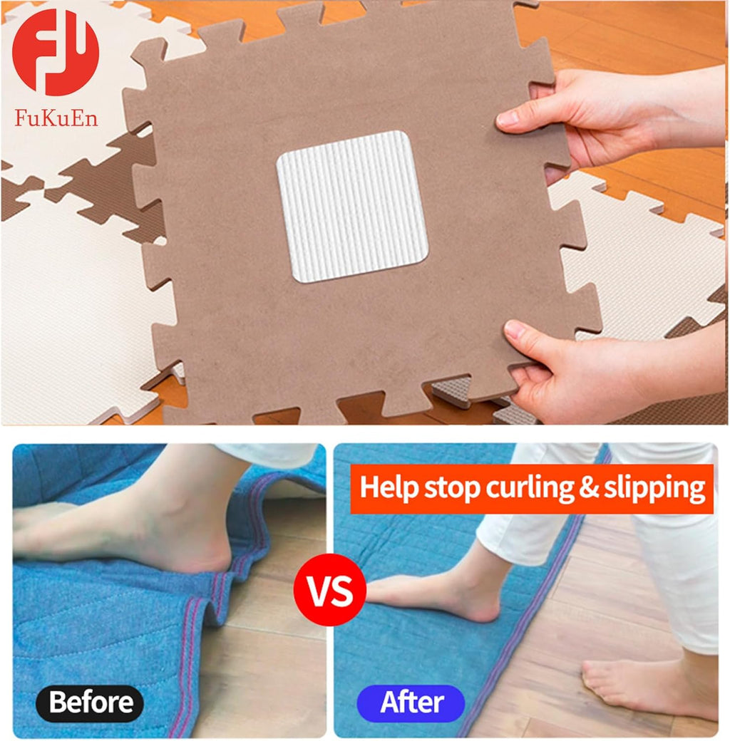 Skiennix Anti-Slip Carpet Grips - 8 Pcs Vacuum Technology Rug Pad for Hardwood Floors | Washable & Non-Slip