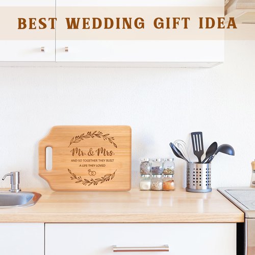 Milcier Wedding Gifts for Couple 2025, Mr and Mrs Wedding Cutting Board, Engagement Bridal Shower Marriage Gifts for Newlyweds, Couples, Bride to Be