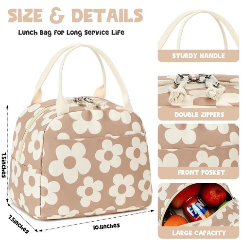 Bluboon Lunch Box for Women Cute Lunch Bag Reusable Insulated Lunch Bags Large Capacity Lunchbox Cooler for Work Picnic or Travel