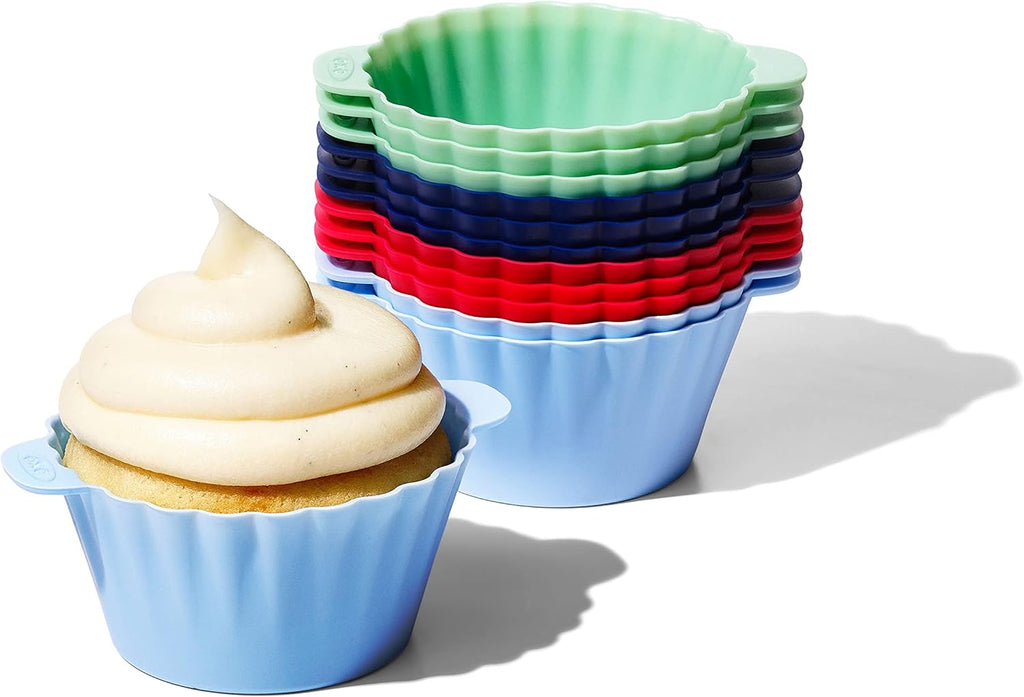 OXO Good Grips Silicone Baking Cups - Reusable, BPA-Free, Non-Stick | Pack of 12 Muffin & Cupcake Liners
