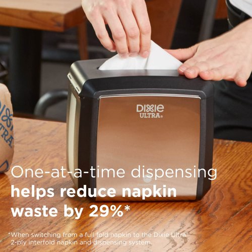 Georgia-Pacific Dixie Ultra Interfold 2-Ply Napkin Dispenser Refill, White, 32006, 250 Napkins Per Pack, 24 Packs Per Case