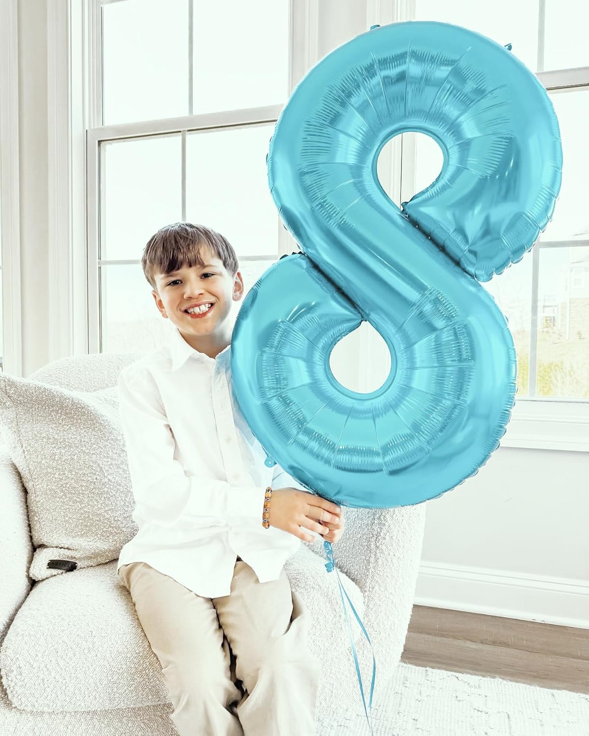 Pearlescent Blue Number 5 Balloon - 40 Inch 5th Birthday Decorations | Stunning Party Supplies