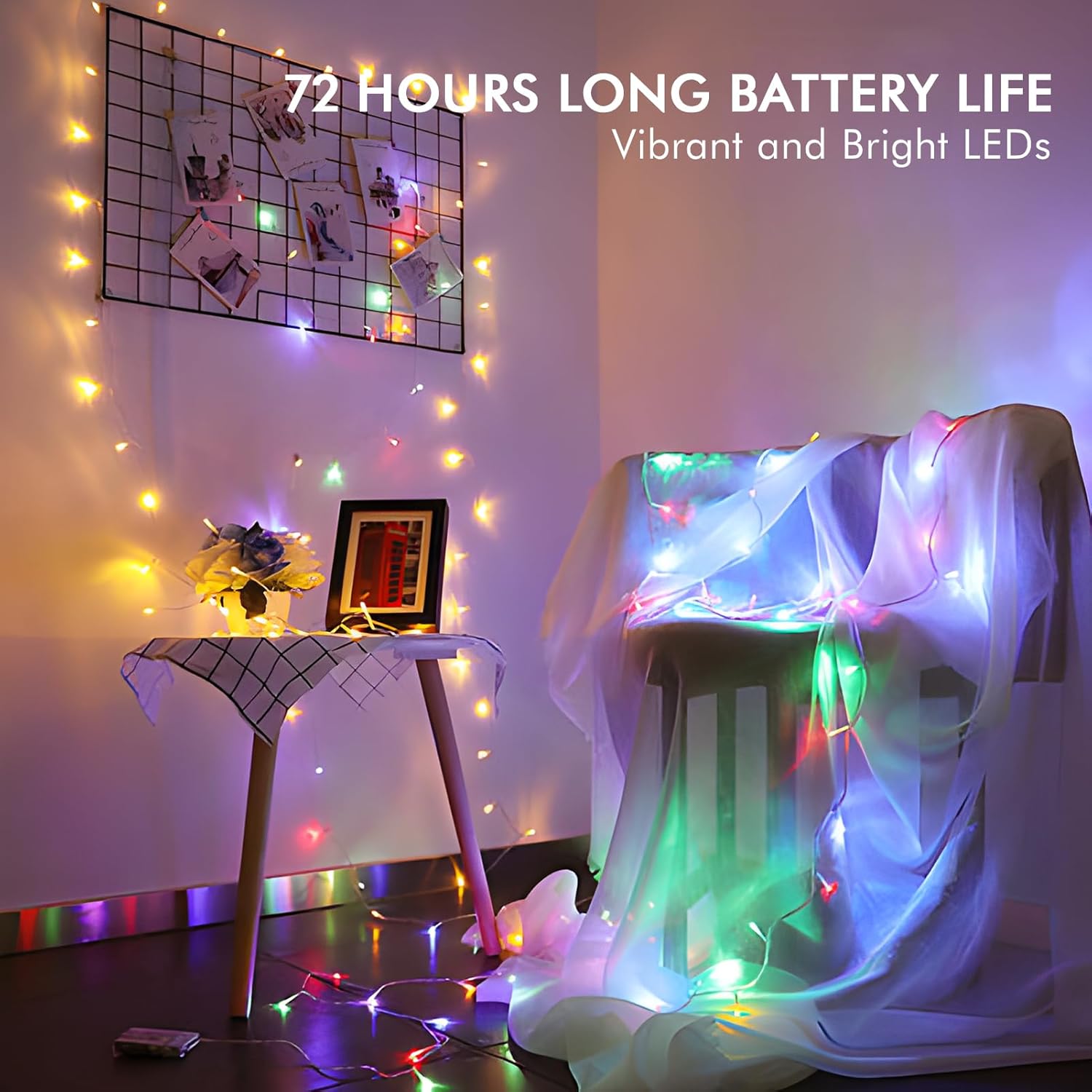 Skiennix 12 Pack Fairy Lights - Battery Operated 7FT Waterproof Silver Wire String Lights | Indoor & Outdoor Decor