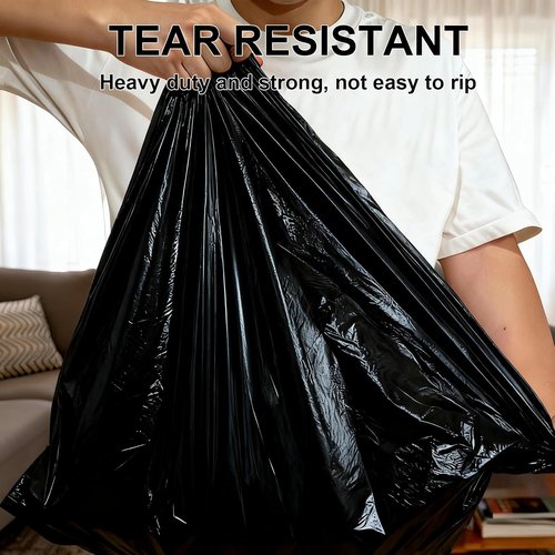 30 Gallon Heavy Duty Drawstring Trash Bags by [Brand Name] - Extra Thick & Tear Resistant | 30 Count, Black